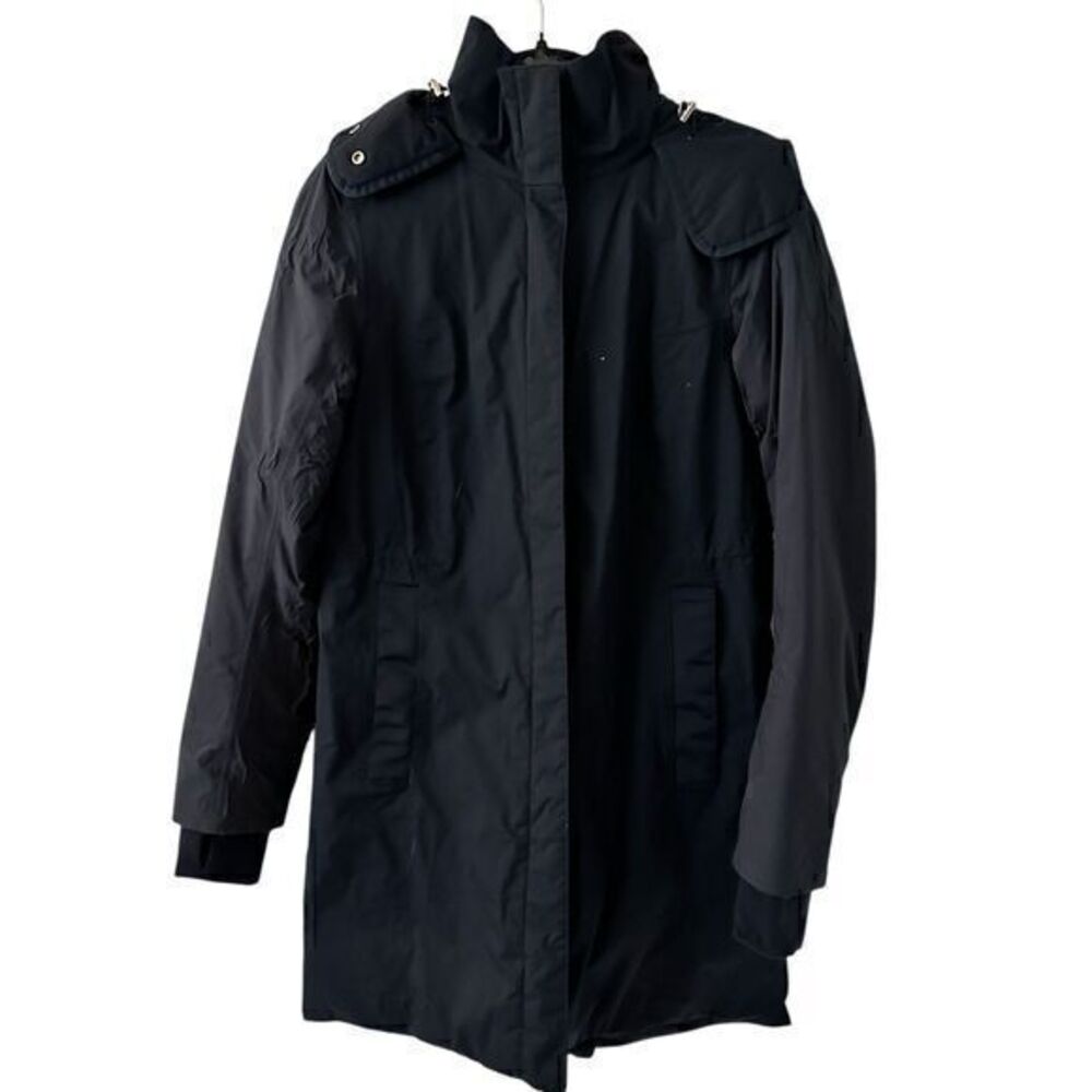 Lululemon Athletica Navy Blue Polar Parka Hooded Quilted Warm Long Jacket Size S